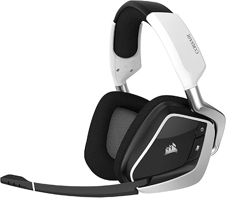 Corsair VOID RGB ELITE Wireless - Gaming Headset, 7.1 Surround Sound, Discord Certified, iCUE Compatible with PC, Mac, PS5, PS4 - White